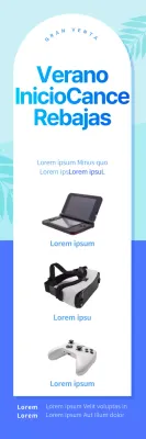 Una pancarta azul de verano