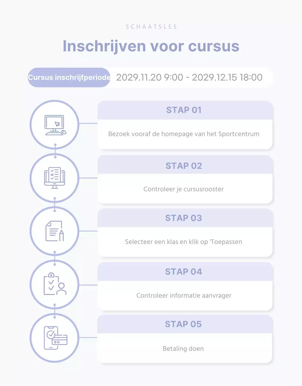 Winter-geïnspireerde schaatsles in wit met mauve accenten.
