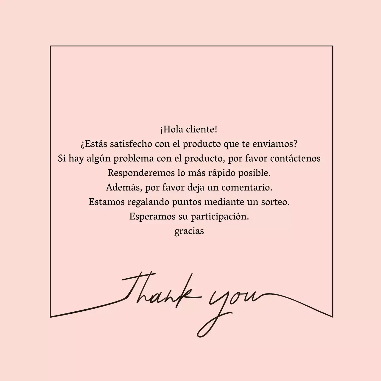 Simple y emotivo marco manuscrito concepto entrega nota de agradecimiento