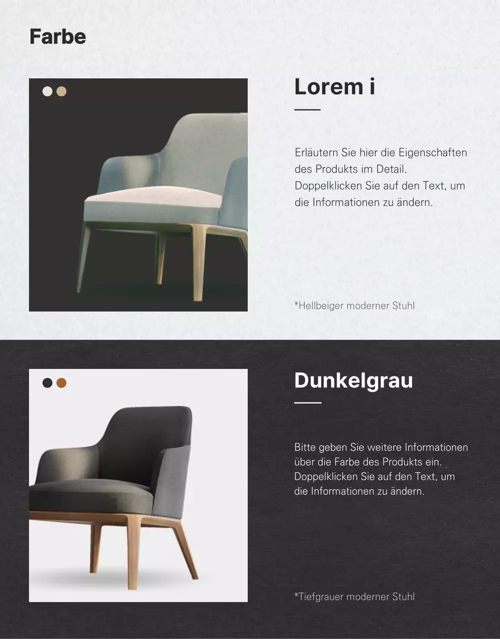 Einfacher moderner Stuhl in Grau und Braun