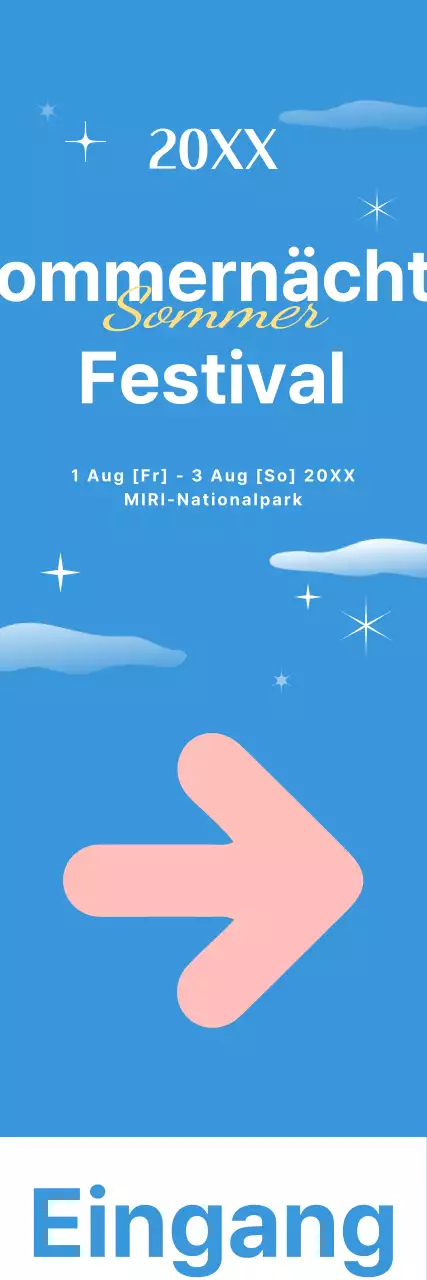 Sommerfest Design mit hellblauen und rosa Sänger Illustration