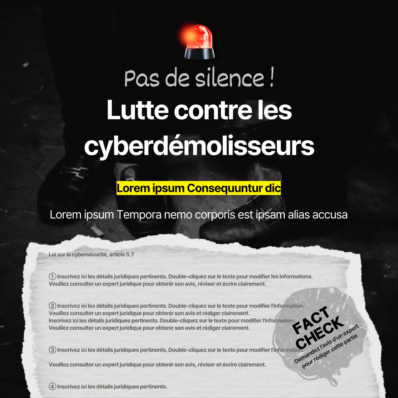 Cyberwrecker avec des lignes d'avertissement noires et jaunes