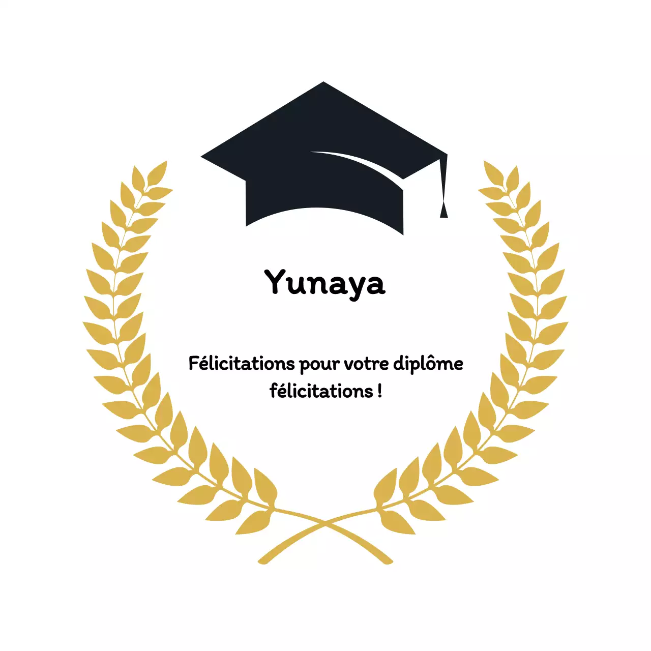 Illustration noir et or célébration de la remise des diplômes