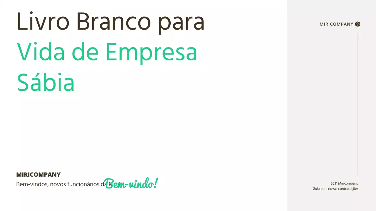 Um guia simples e básico para novos contratados, com toques de verde