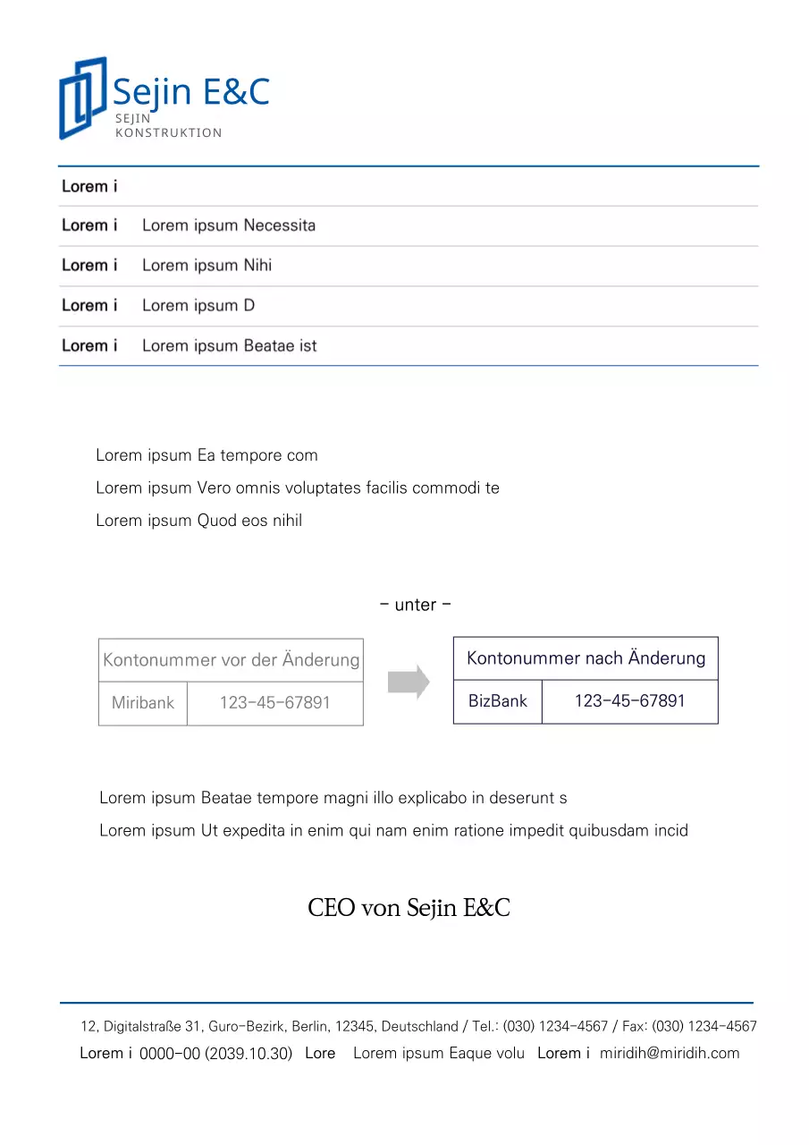 einfacher Firmenbrief Firmenbrief Geschäftskooperation Geschäftsdokument Vorlage