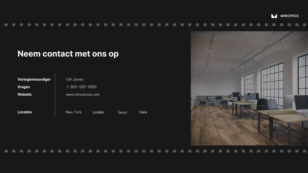 Monotoon eenvoudig filmconcept gedeeld kantoorvoorstel