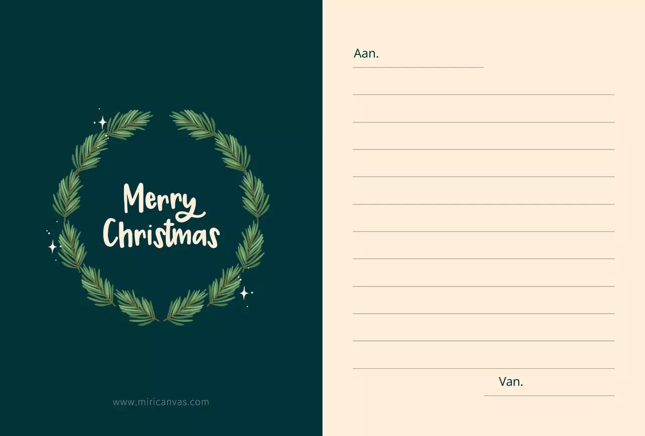 Schattig kerstfeest illustratie concept in groen en lichtgeel