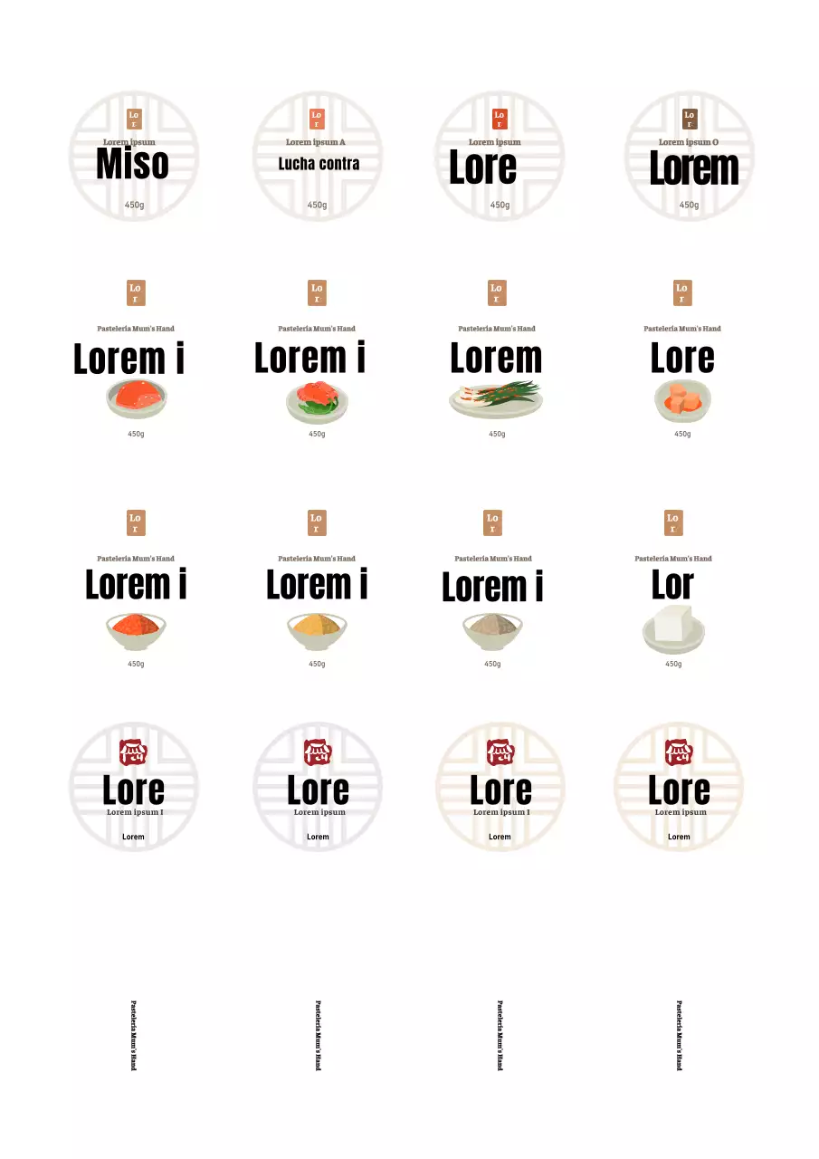 Blanco limpio coreano banchan tienda plato lateral pegatina a mano alzada