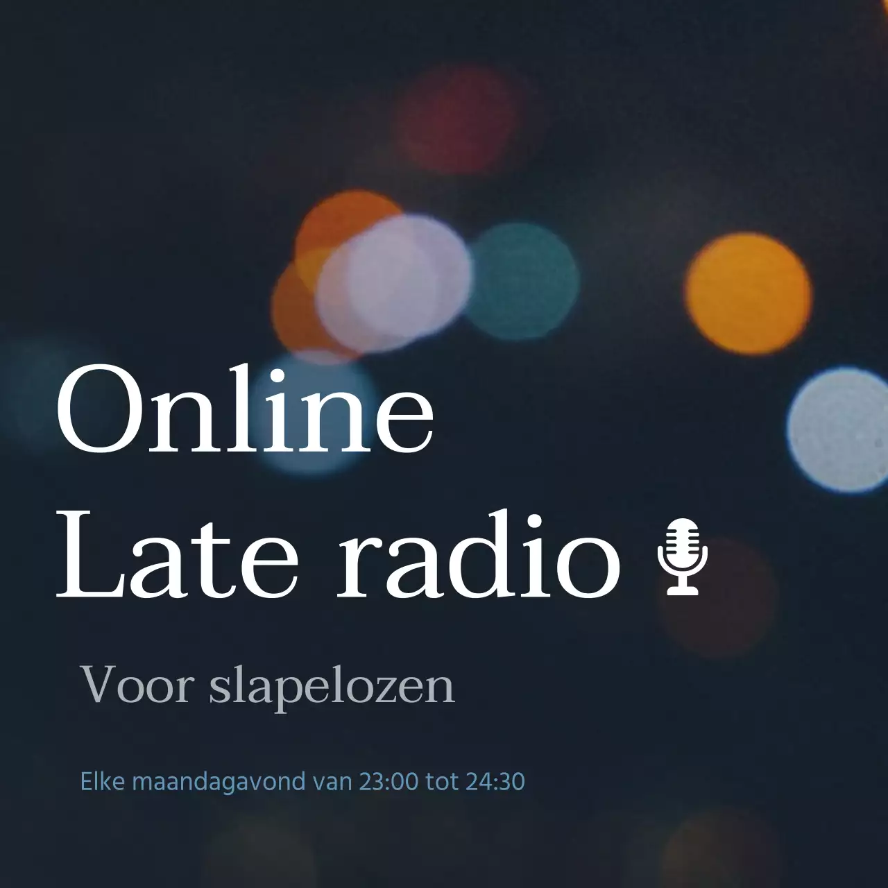 Donkere, marineblauwe emotie online late night radio