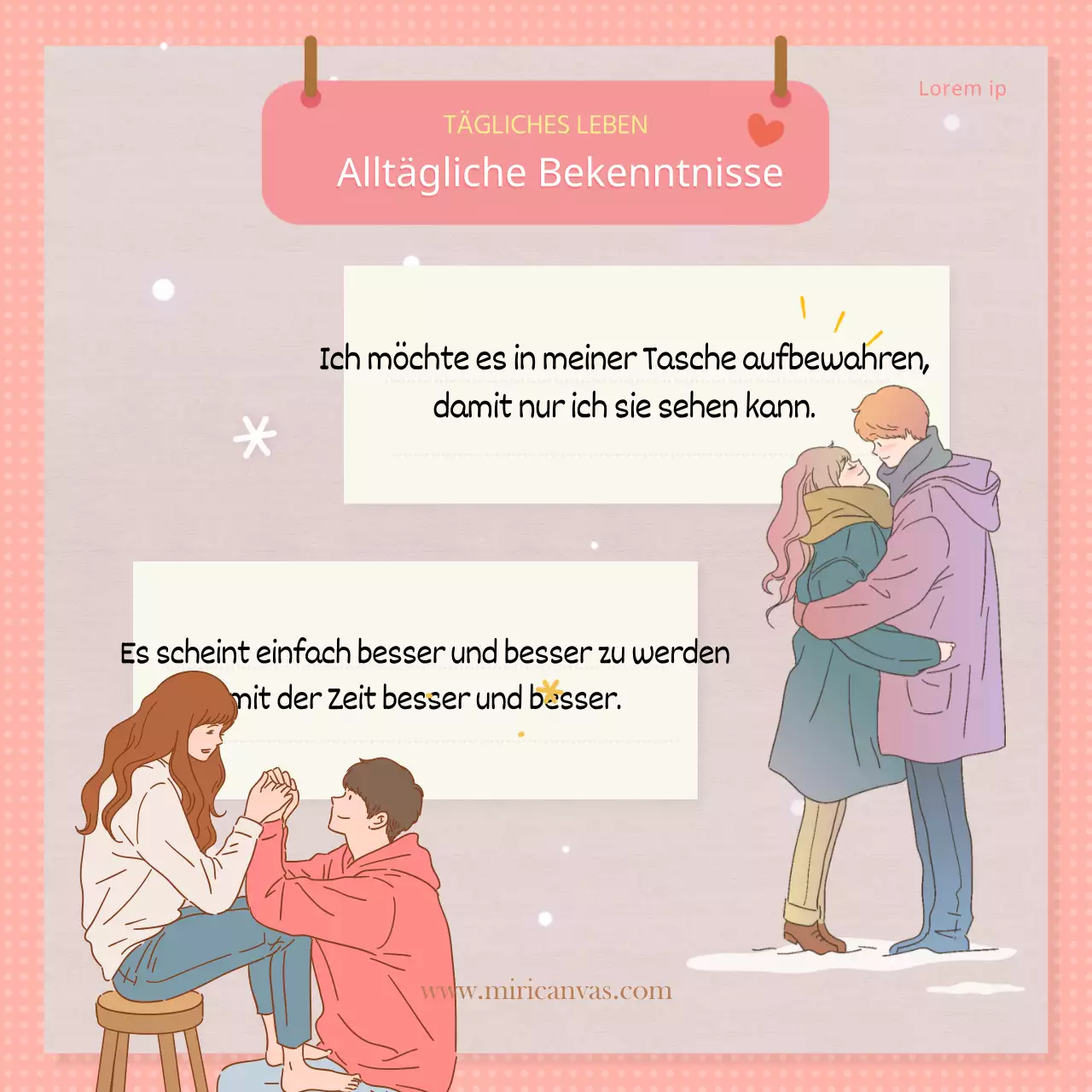 Niedliche und bezaubernde Beichtstühle in rosa und beigem Papier Informationen von CardNews