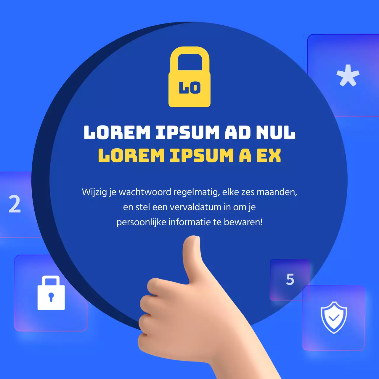 Nette blauwe en gele wachtwoordcombinaties