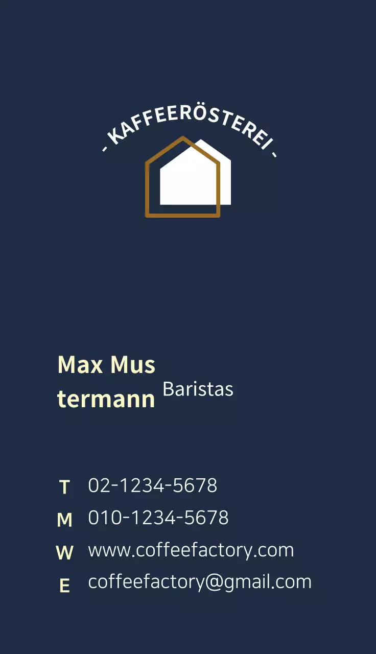 Barista-Café-Visitenkarte