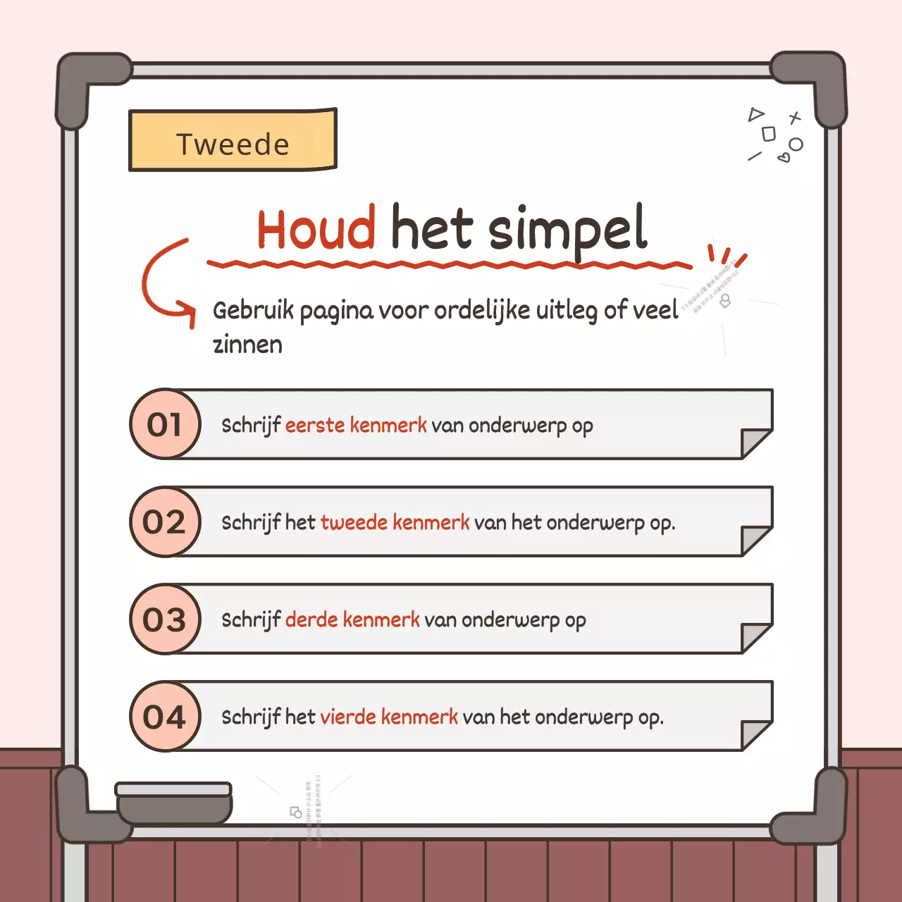 Een handleiding voor het samenvatten van basisinformatie in roze en wit