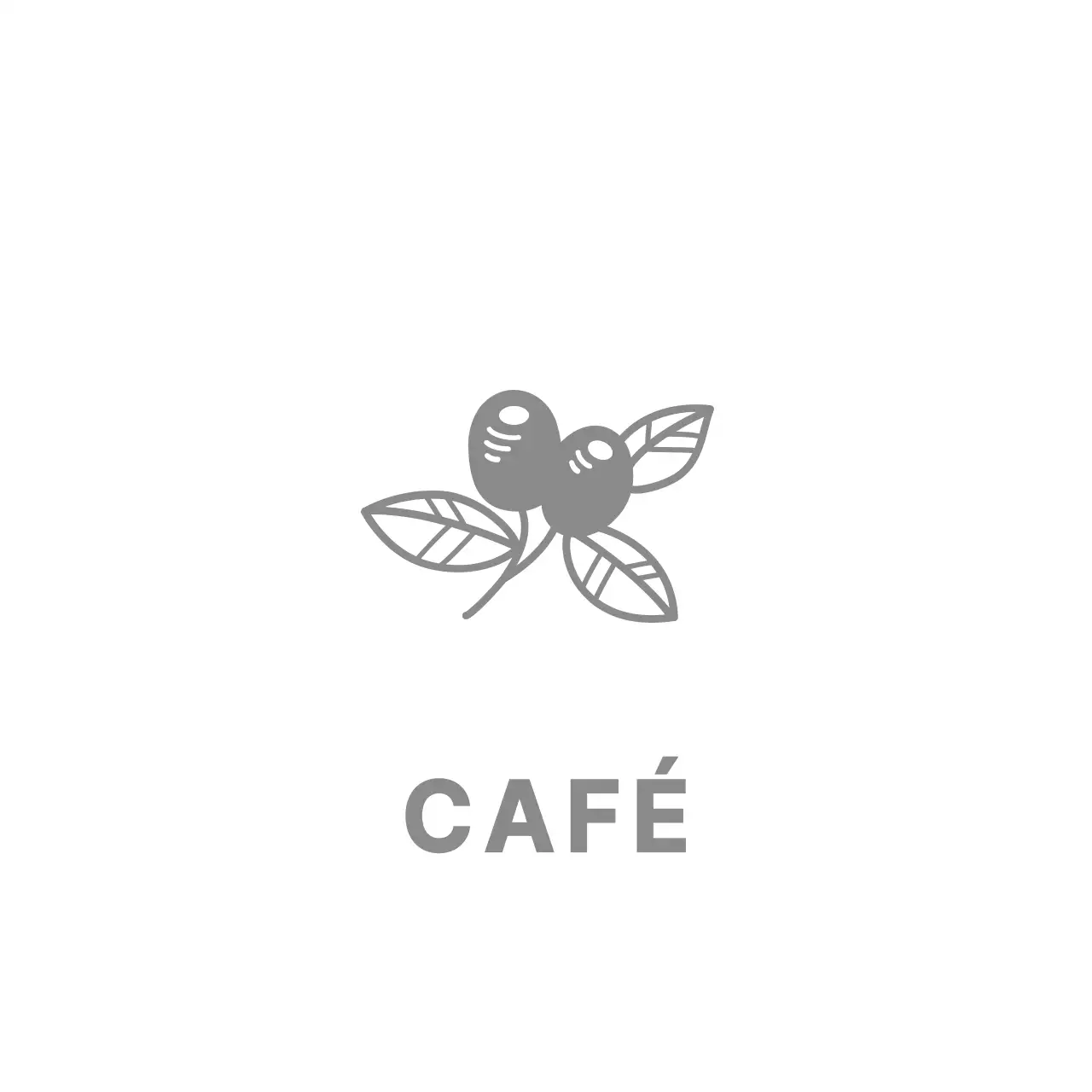 Um logótipo de café textual simbólico cinzento, de estilo vintage