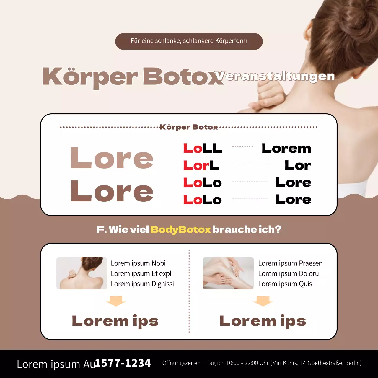 Einfaches Banner für plastische Chirurgie in Braun.