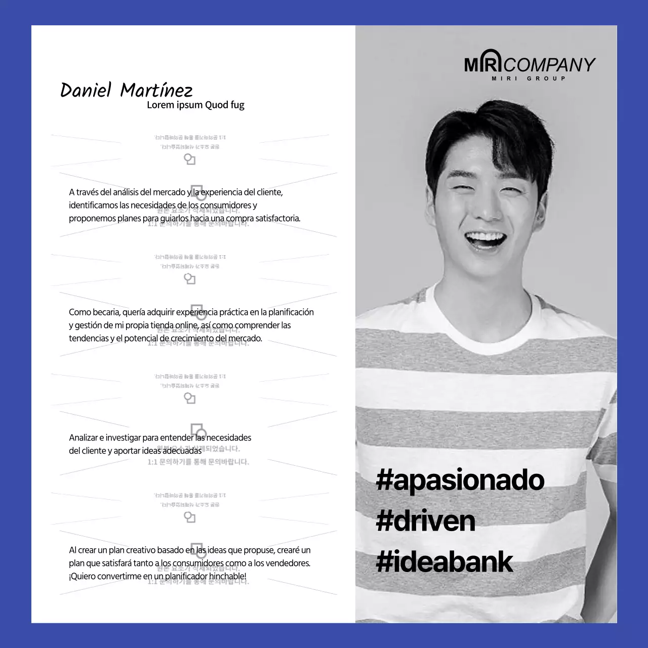 Concepto azul amarillo tarjeta de presentación de empleado corporativo noticias contenido de medios sociales