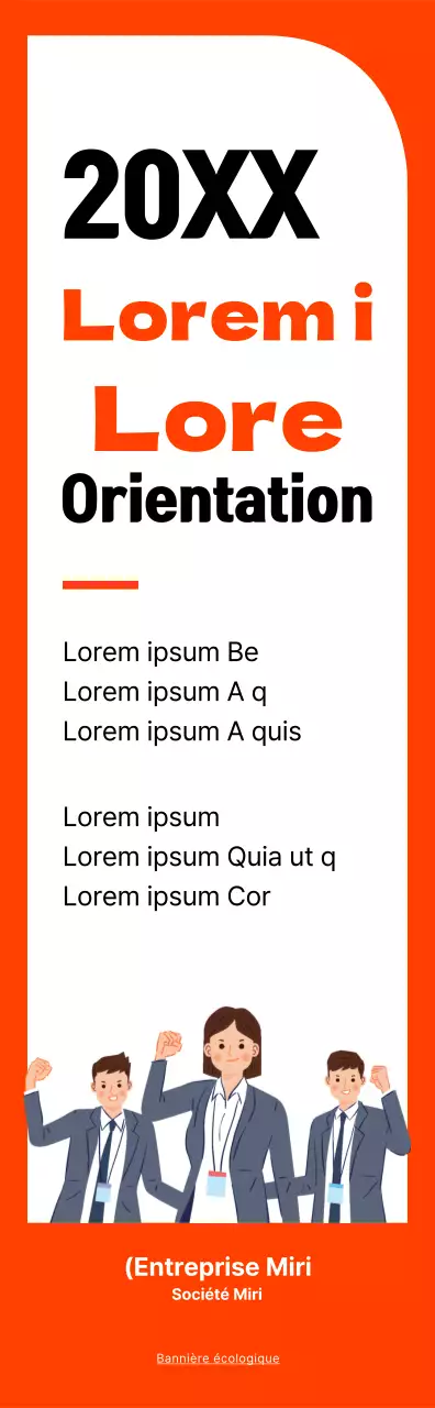 Cadre simple en orange et noir pour les informations relatives à l'orientation des nouveaux employés