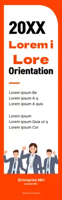 Cadre simple en orange et noir pour les informations relatives à l'orientation des nouveaux employés