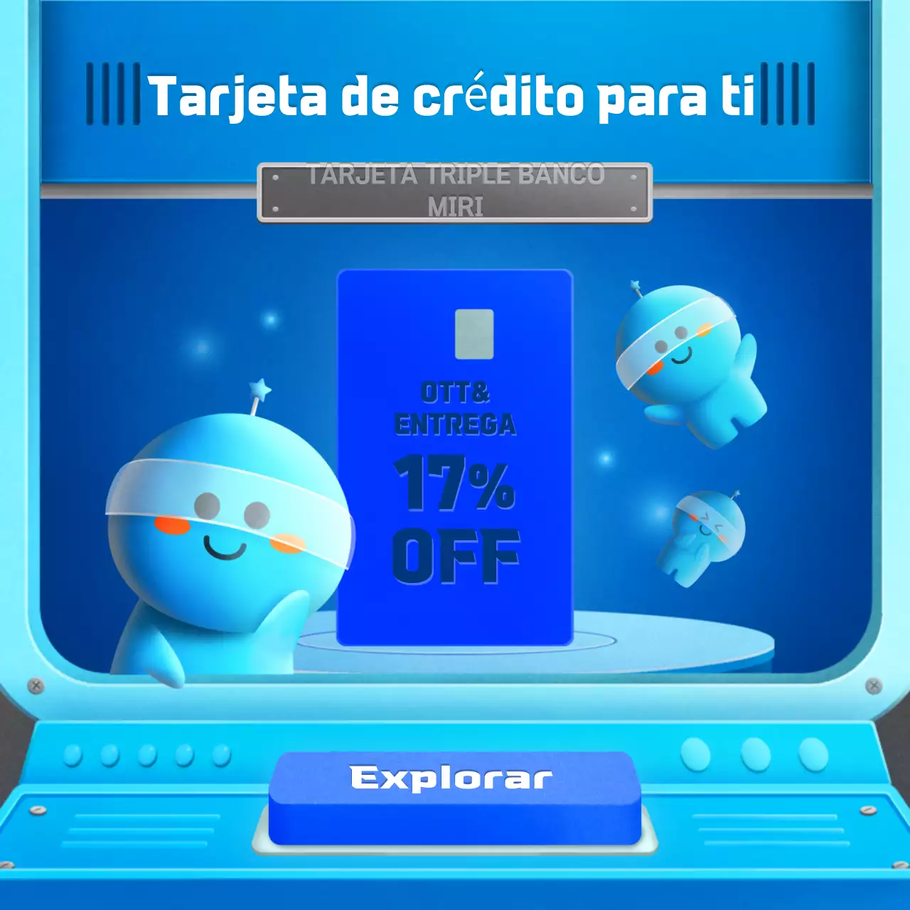 Simpático concepto de laboratorio azul prueba de tarjeta de crédito