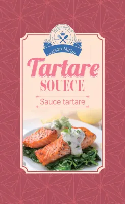 photo rose étiquette de sauce tartare
