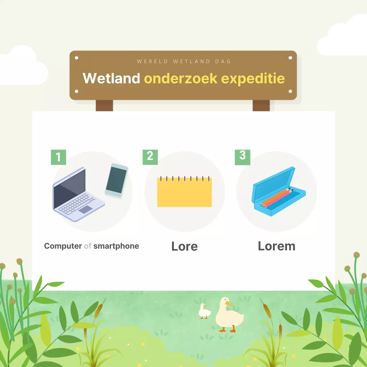 Ducasse Wereld Wetlands Dag KaartNieuws Ontwerp