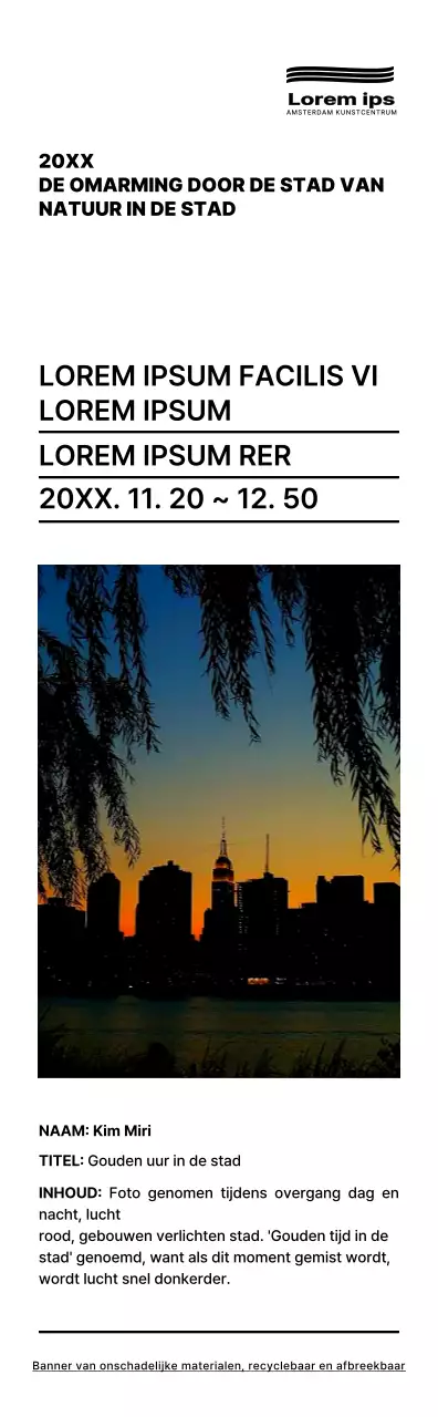 Zwart en eenvoudige tekst lay-out stijl Fototentoonstelling informatiegids