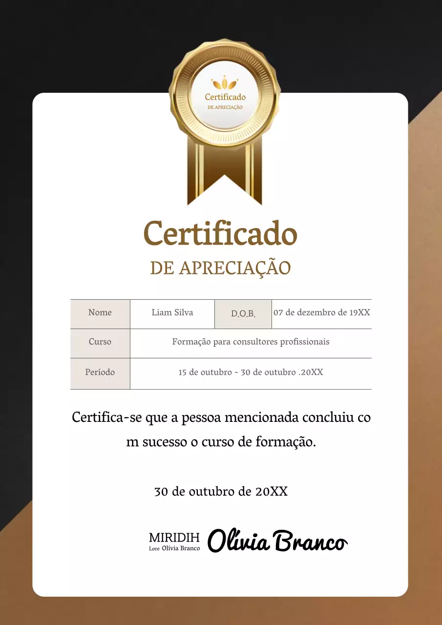 Certificados de formação da Goldstone CERTIFICADO Documentos de listagem de certificados