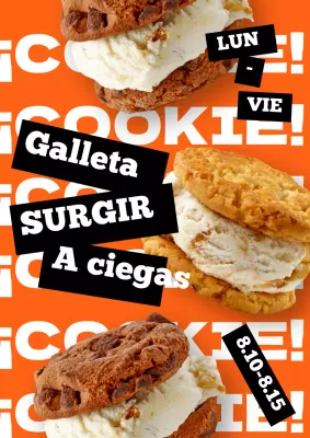 Cartel de la tienda pop-up de postres con temática naranja