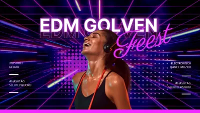 Paarse neon geometrische patroon EDM muziek afspeellijst