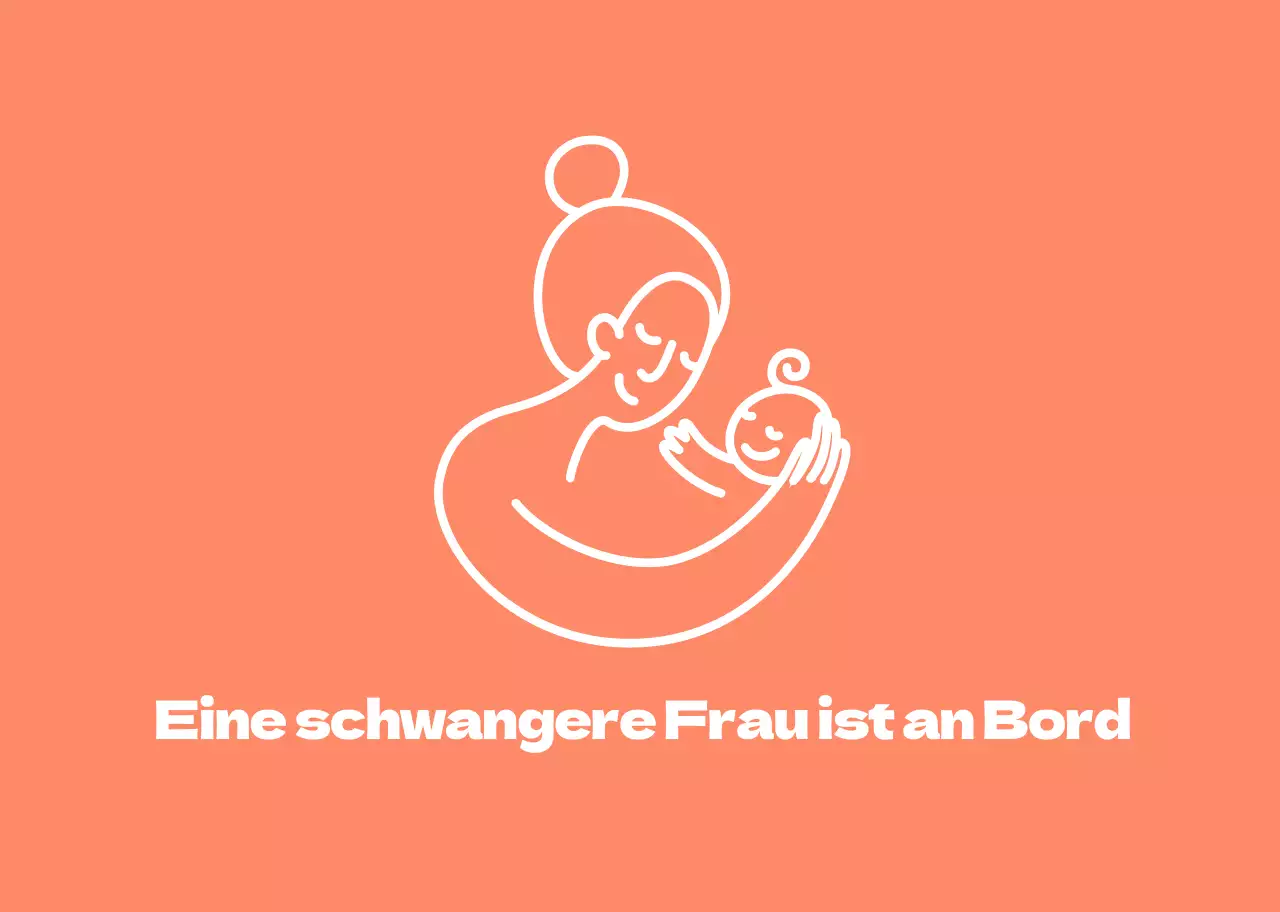 orange einfache Linie Symbol schwanger Auto Führung