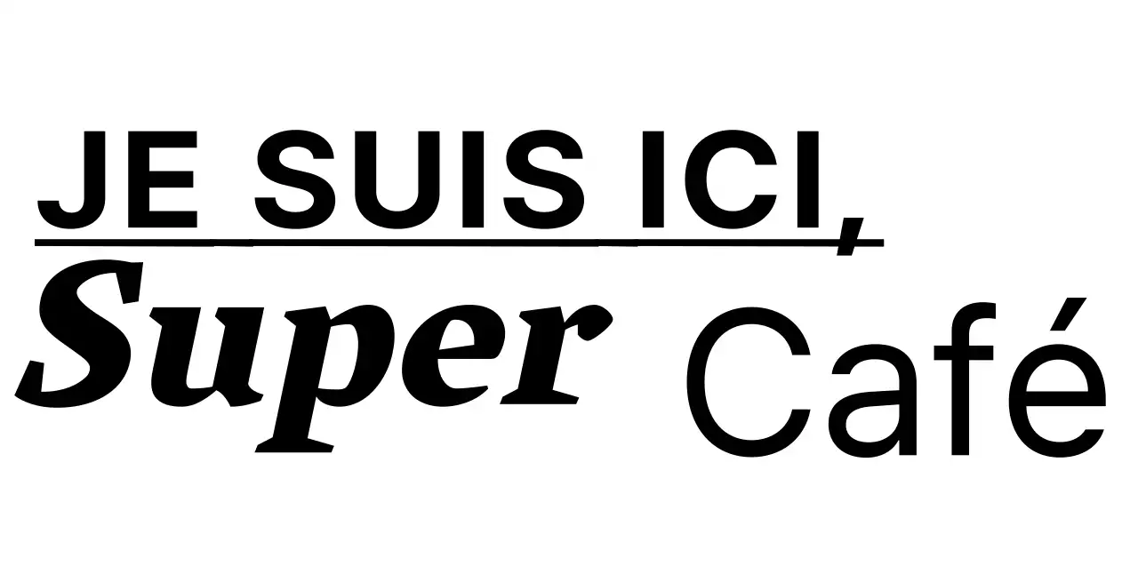 Cadre carré noir et blanc simple et épuré et combinaison de texte pour la promotion d'un café et la promotion d'une entreprise.
