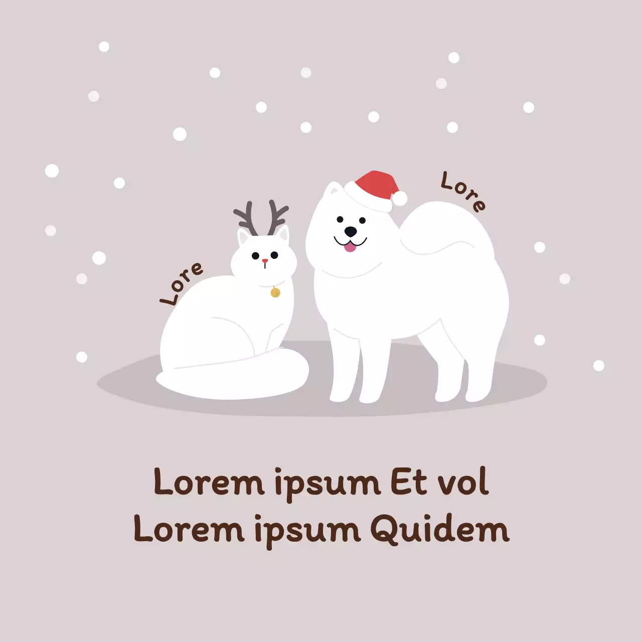 Niedliche Weihnachtsetiketten mit beigen Illustrationen