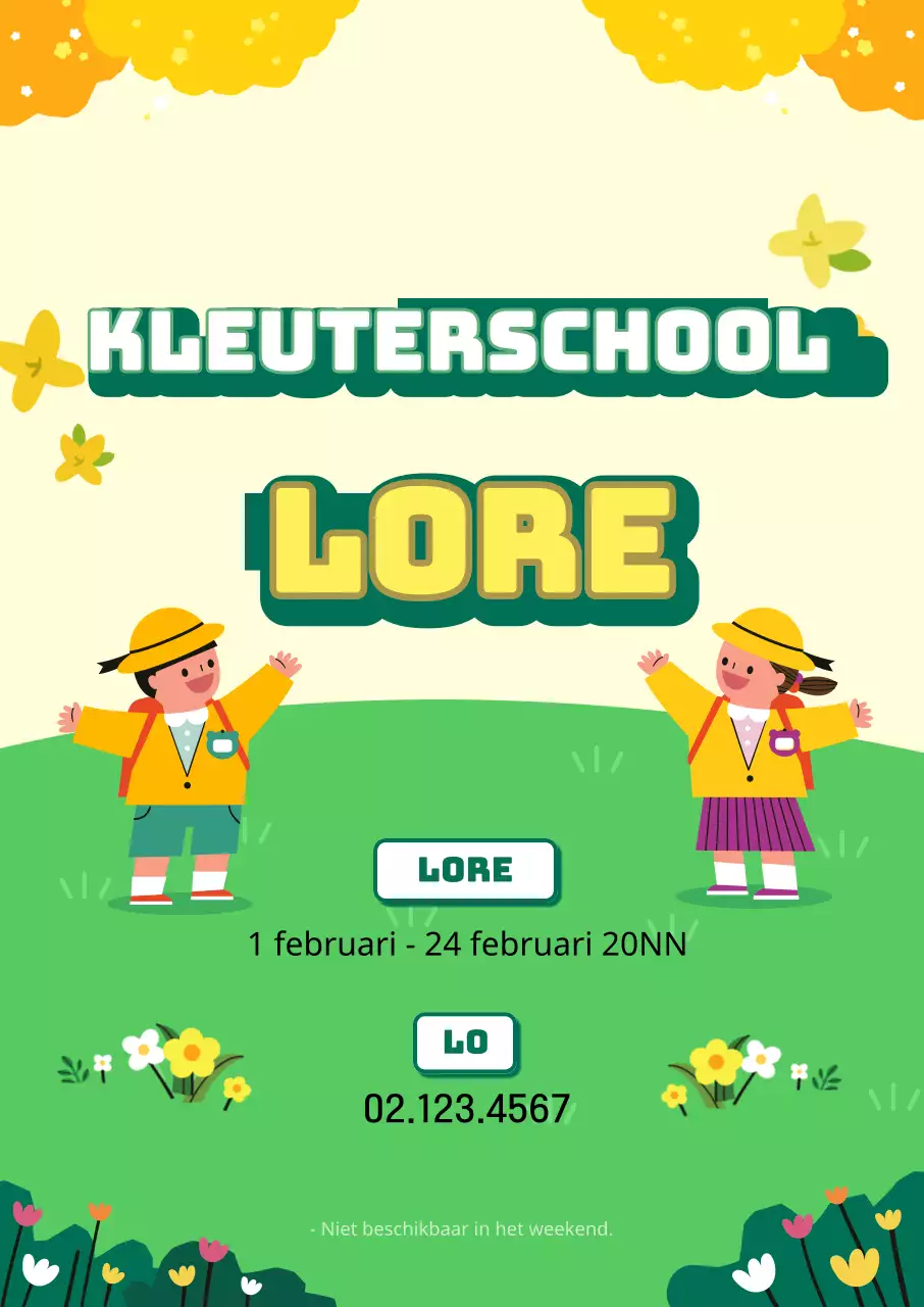 Lente-illustratie voorschoolse werving ontwerp