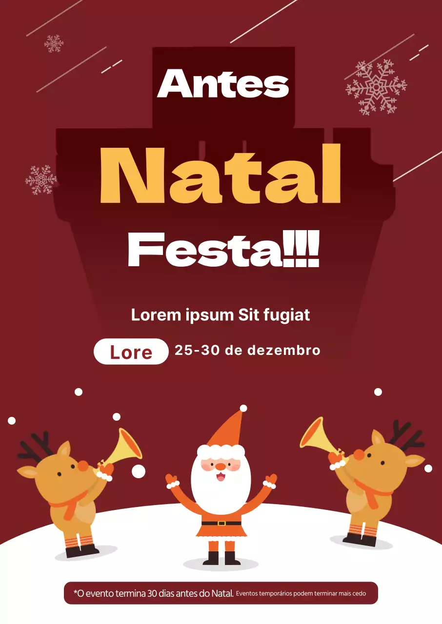 Ilustração vermelha Evento de Natal giro