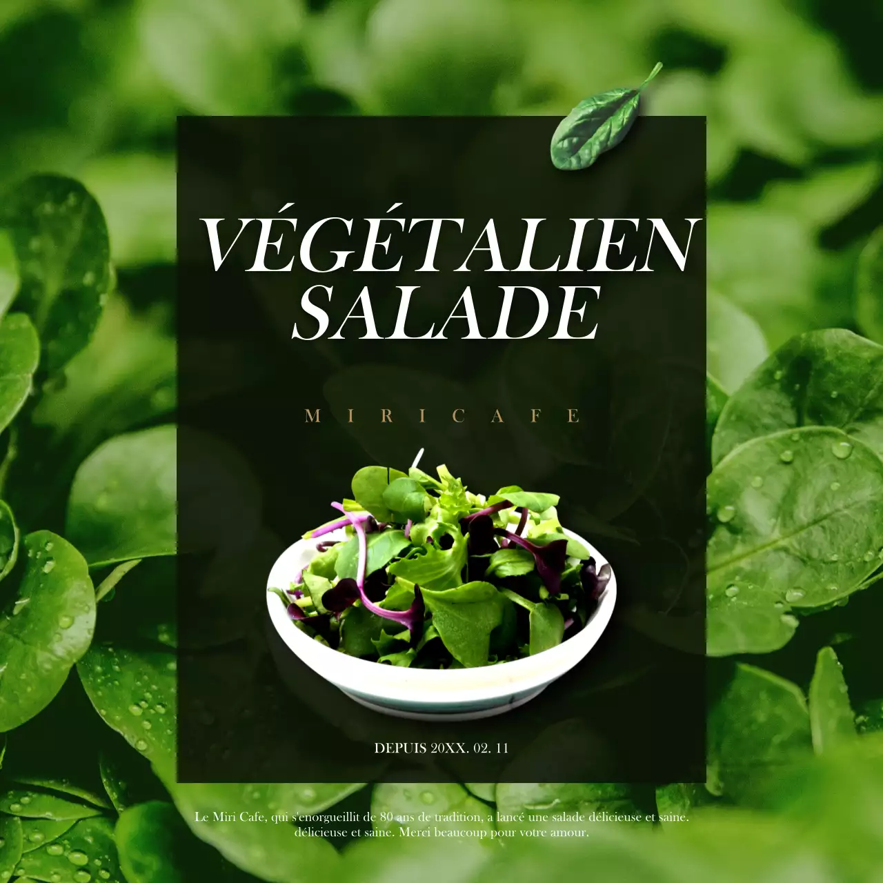 Faites la promotion de votre salade verte végétalienne sur les médias sociaux