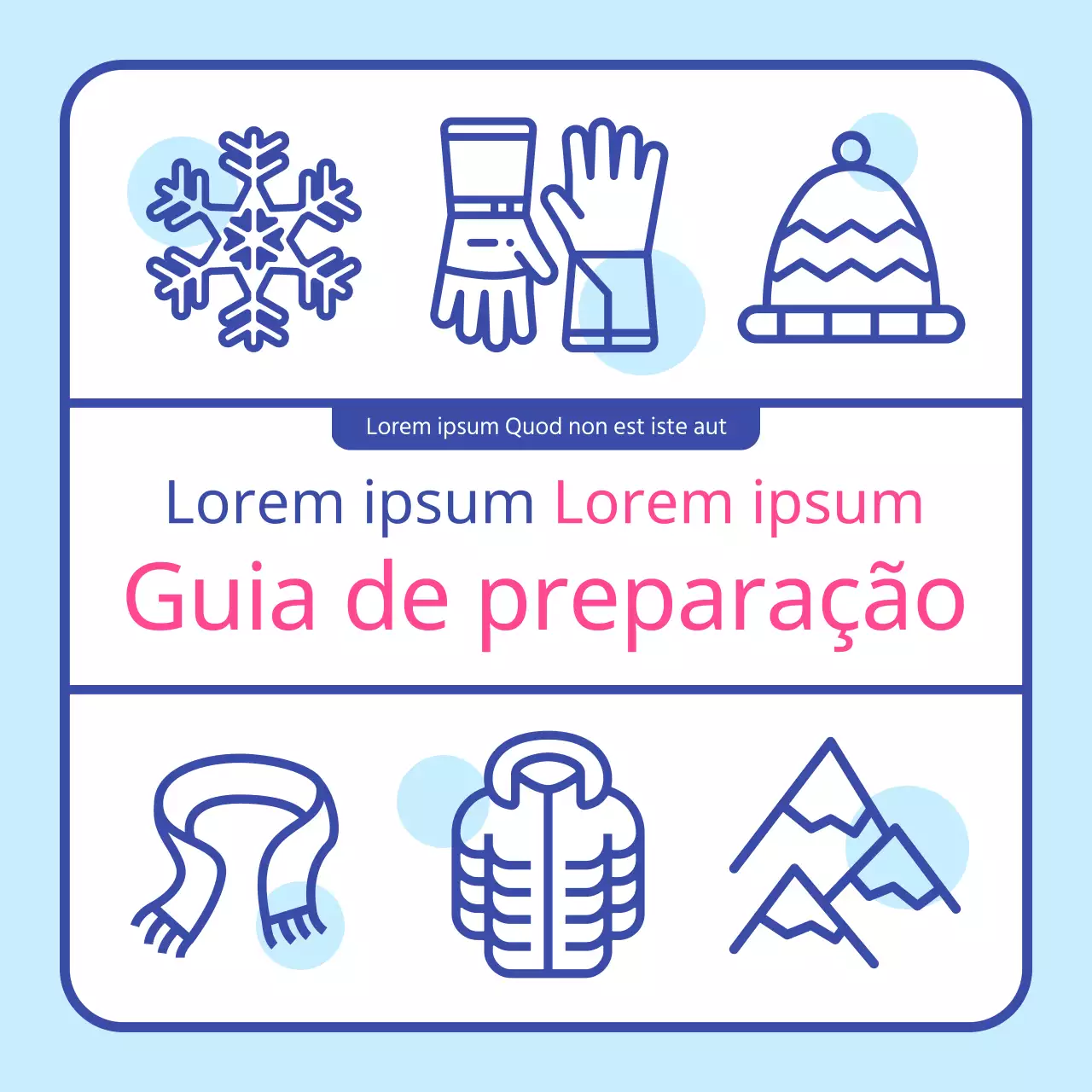 Guia de caminhadas pré-inverno com ícone azul de inverno