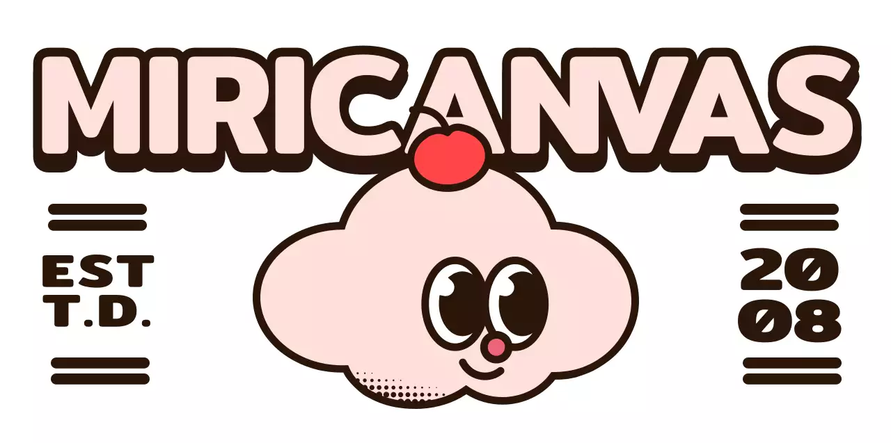 Combinaison de texte et de personnage de cupcake mignon et branché en rose et marron Style logo pour la promotion et la marchandise de cafés