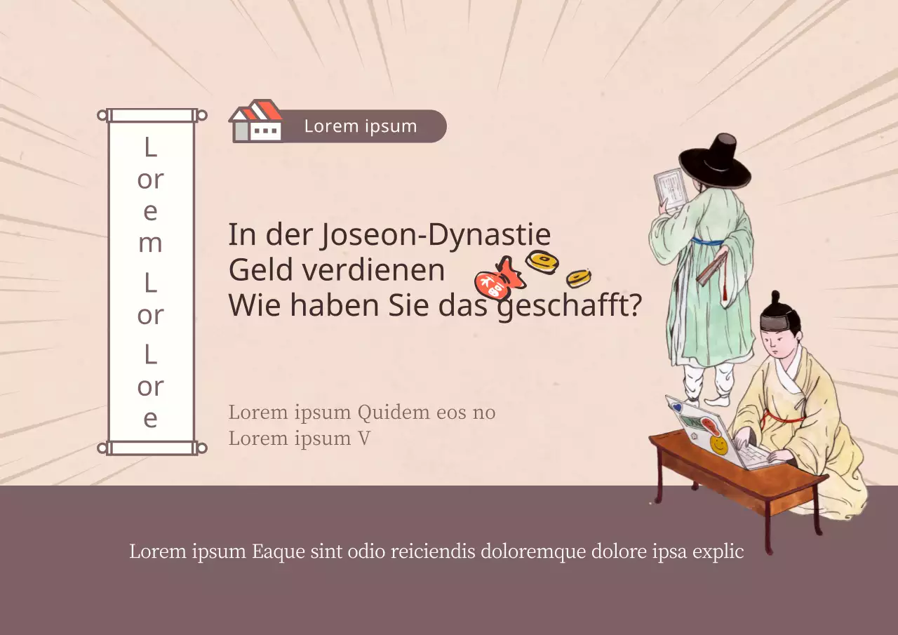 Finanzielle Bildung in der Joseon-Dynastie in beige