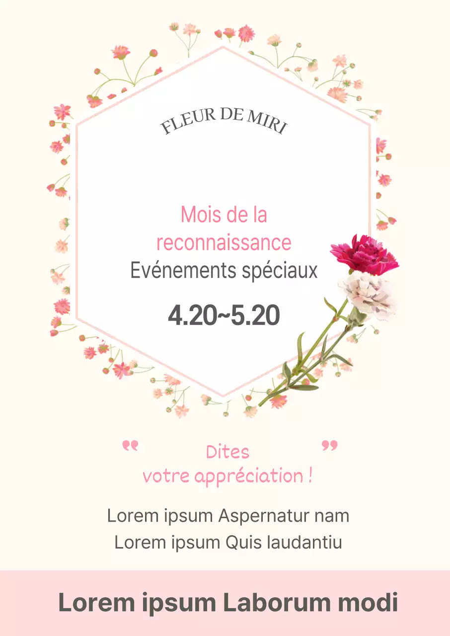 Manifestation d'appréciation du rose