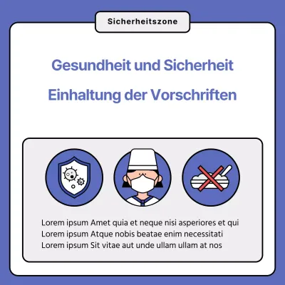 Schild zur Einhaltung von Gesundheits- und Sicherheitsvorschriften im Restaurant in Blau