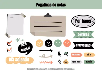 Pegatinas de diario con el concepto de oficinista de estilo mono