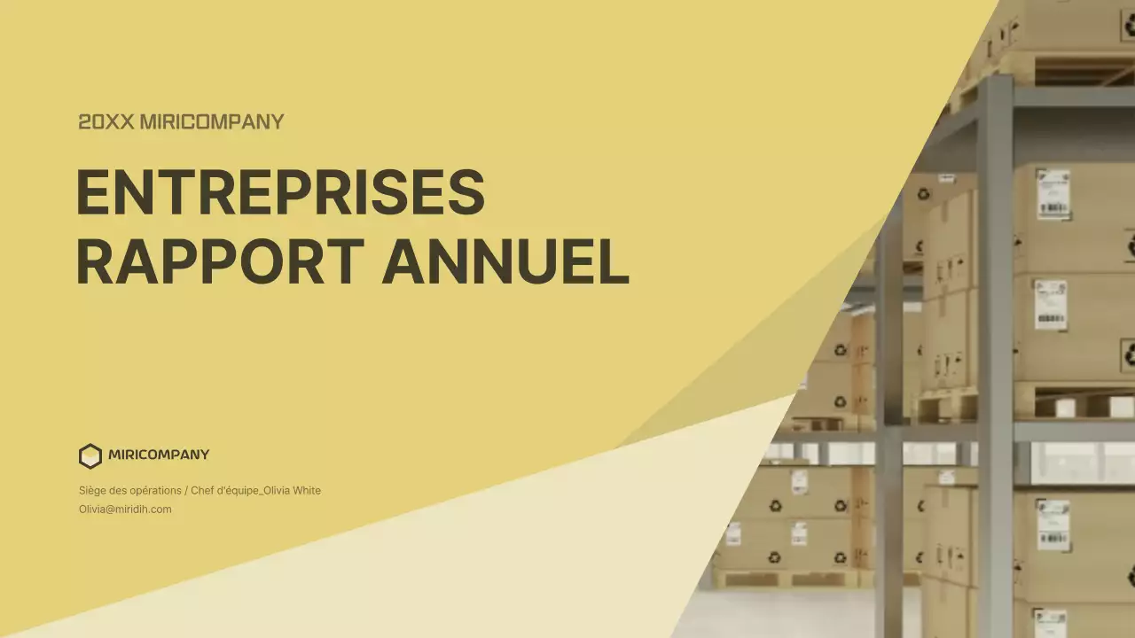 Un plan d'affaires d'entreprise de logistique propre et jaune