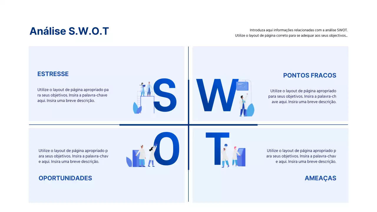 Imagem a azulAnálise SWOT destacada