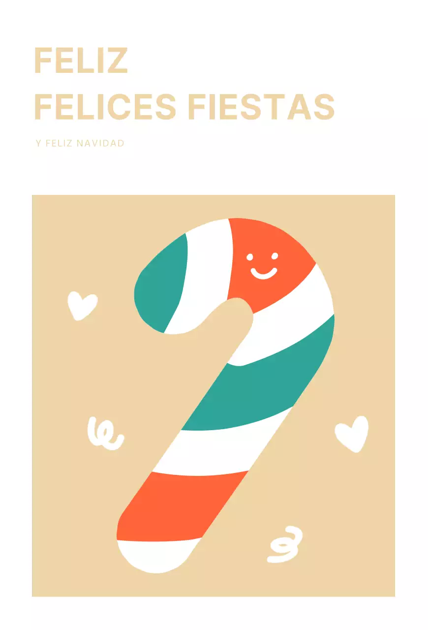 White Cute Christmas Candy Postal Navideña Postal