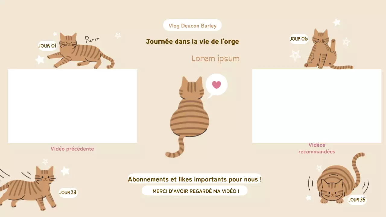 Un thème de blog mignon pour chats en ivoire et marron