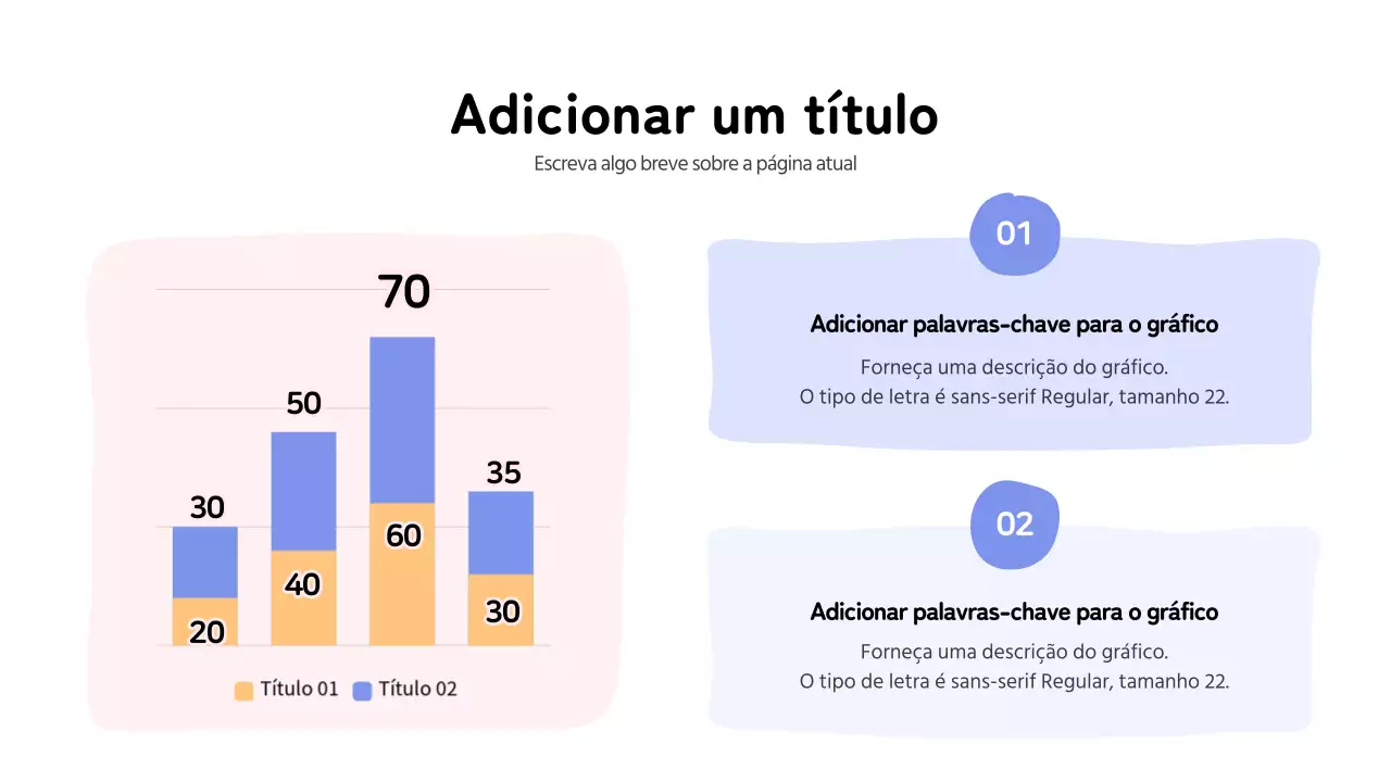 Gráficos de barras com formas geométricas em tons pastel