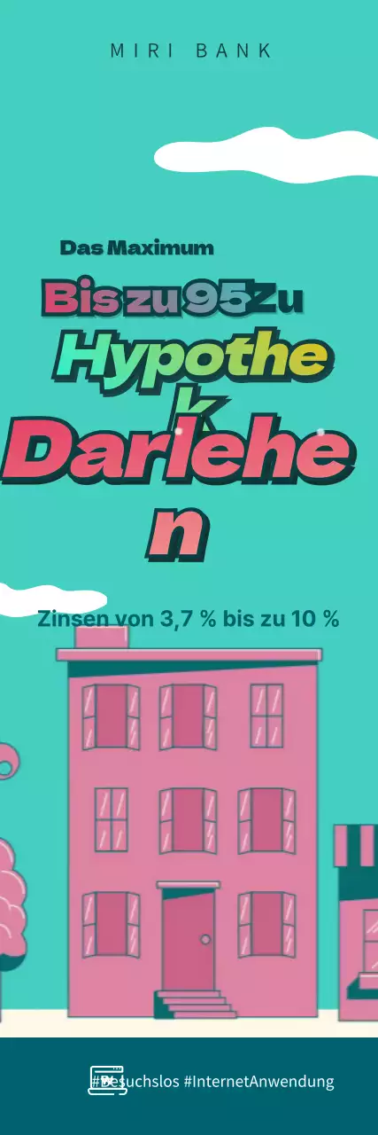 Hellblau und rosa Hypothek gif animiertes Video-Banner