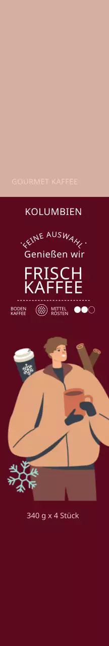 Pinke braune warme Illustration Kaffeebohnen