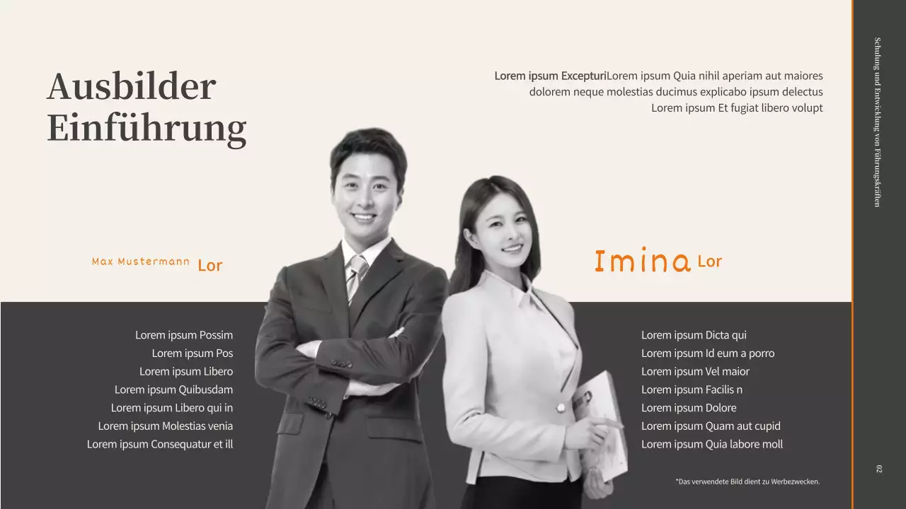 Vorschlag für eine Führungscoaching-Lektion für Beförderte in Grau und Orange