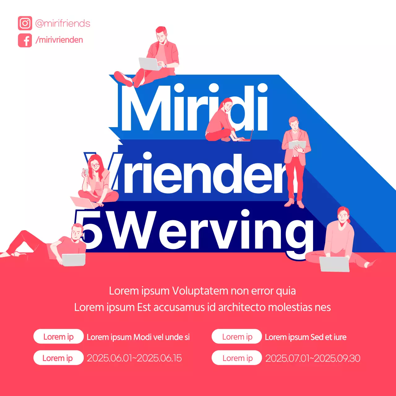 Werf supporters met roze en blauwe tekstmarkeringen